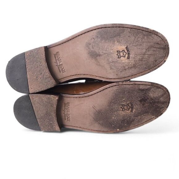 Brass‎ Boots Tassel Kiltie Slip-on Moc Toe Leather Loafers 93438 Brown Men\'s 11M